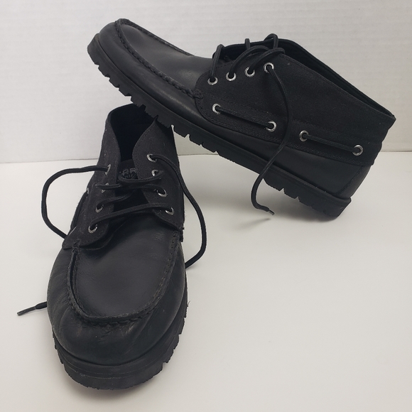 Sperry Top Sider Black Leather Lug Chukka Boots main image 5